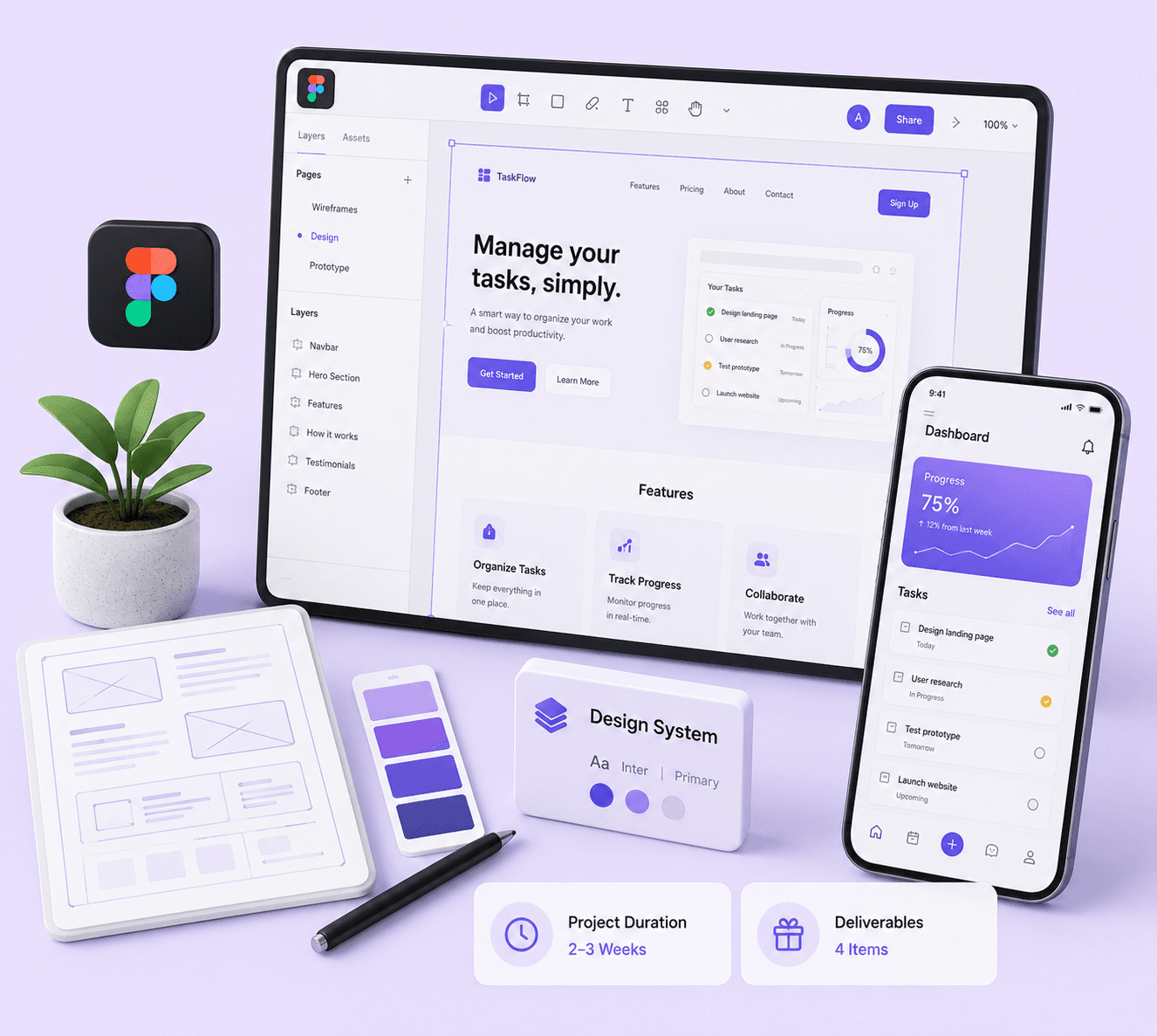Design & Prototype — You approve every screen before code starts.